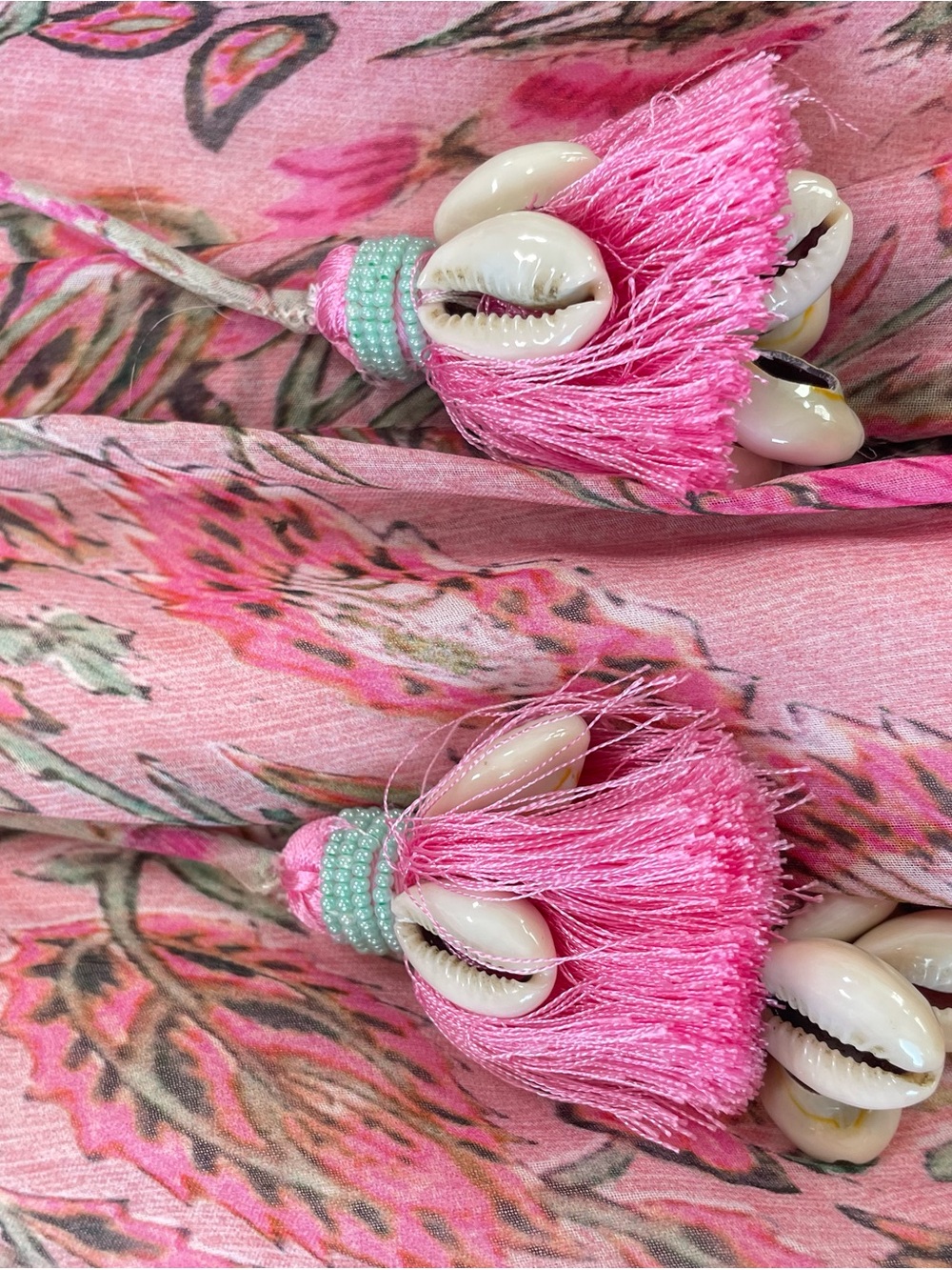 HEMANT & NANDITA Pink Floral Halter Maxi Dress, Size Medium - Picture 6 of 9